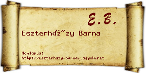 Eszterházy Barna névjegykártya